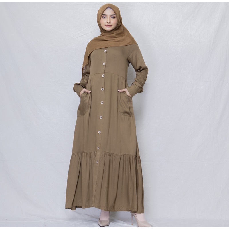 Button Dress Anggianirini X Aznii Official I Dress Wanita Kekinian Casual