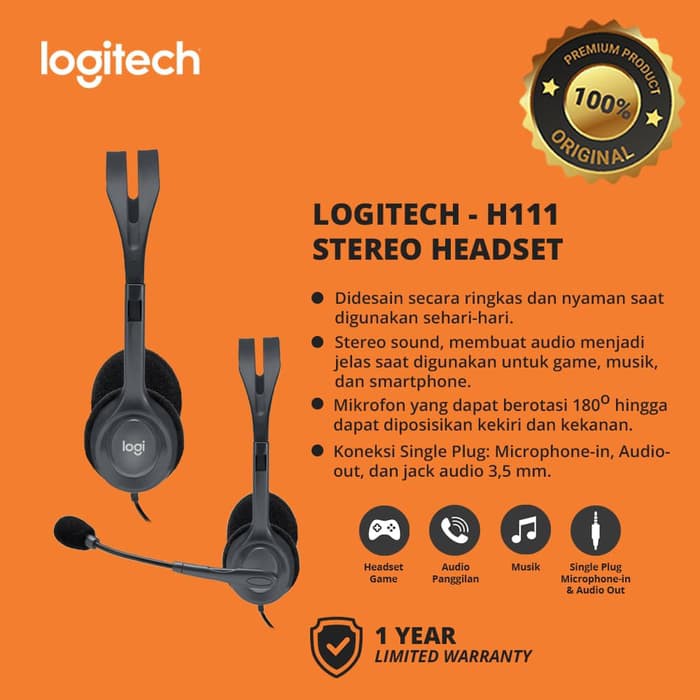 Headset Logitech H111 Stereo