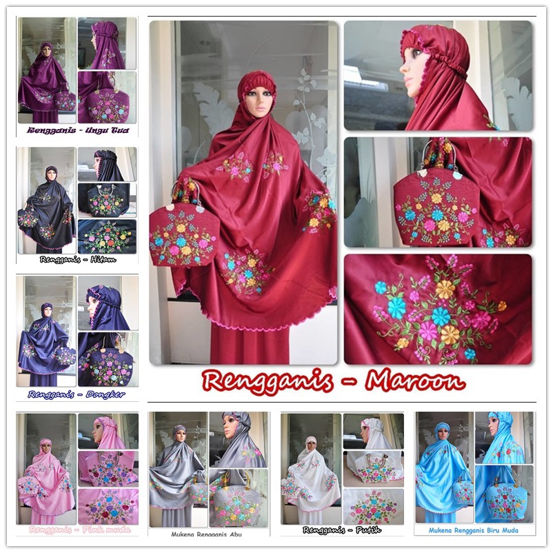 Mukena Satin Velvet Rengganis - Ekslusif Mukena Cantik Bordir Termurah