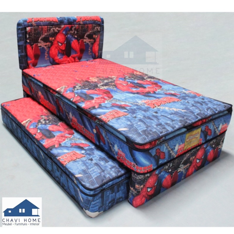 Set springbed 2in1 sorong spring bed diamond by bella motif spiderman