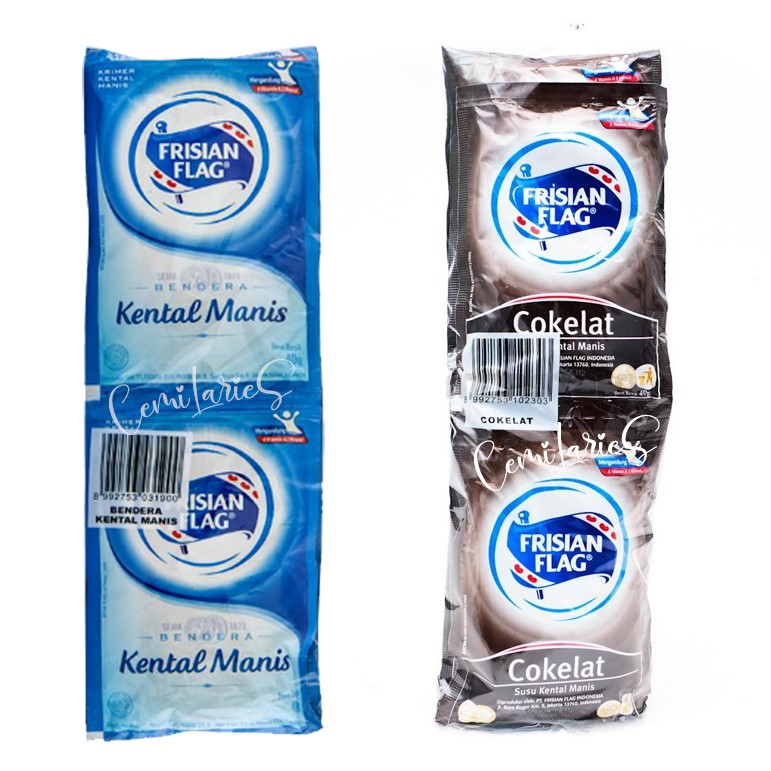 

FRISIAN FLAG - Susu Bendera Kental Manis Coklat / Vanila 1 Renceng isi 6 Sachet