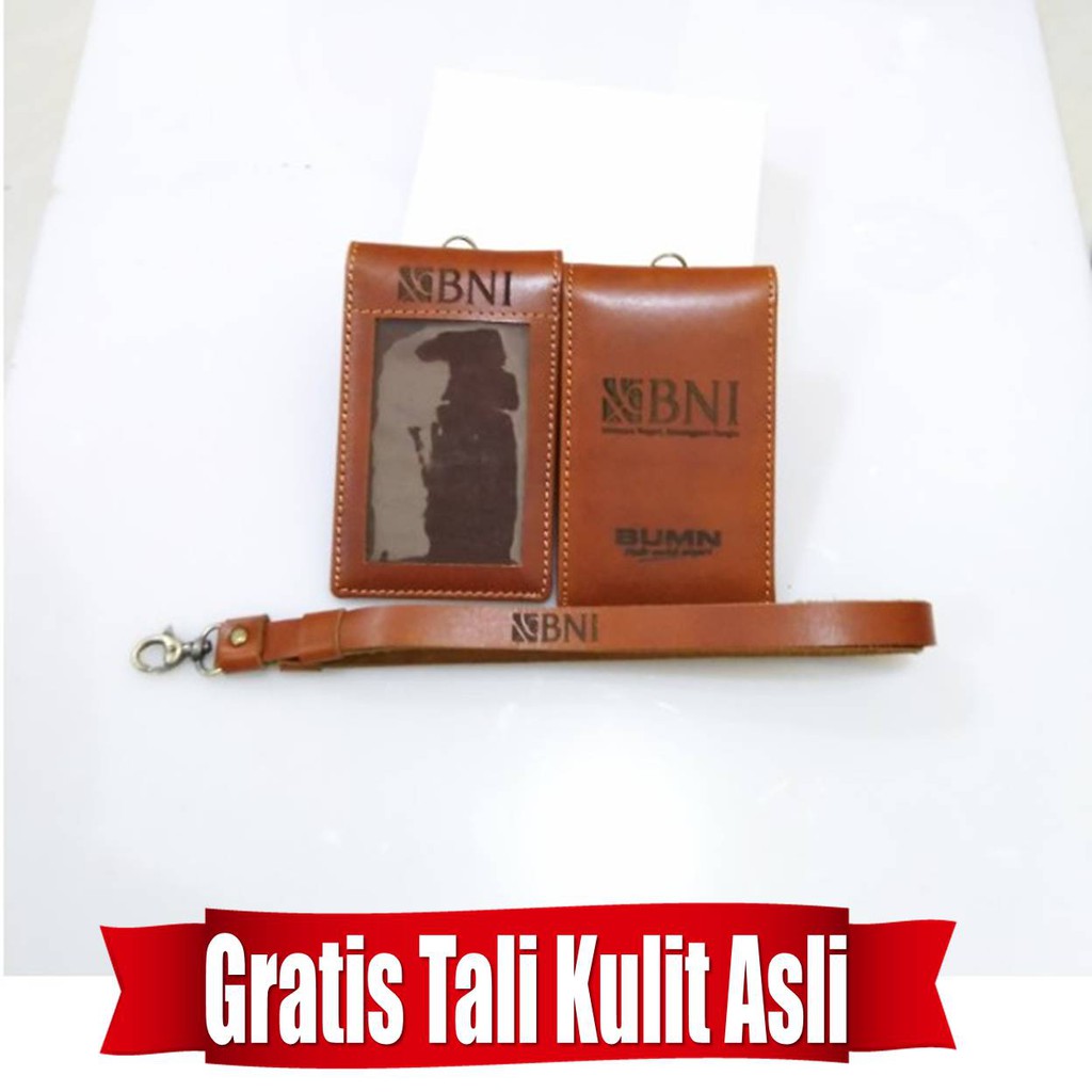 

Name Tag ID Card Holder Kulit Asli Bank BNI
