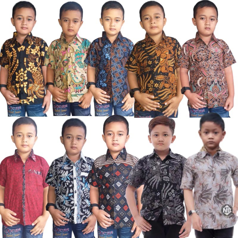 Paling Murah Kemeja Batik Anak / Hem Anak Pendek Laki Laki Motif Ulir 4-11 Tahun N5VYEnfDpwlKr