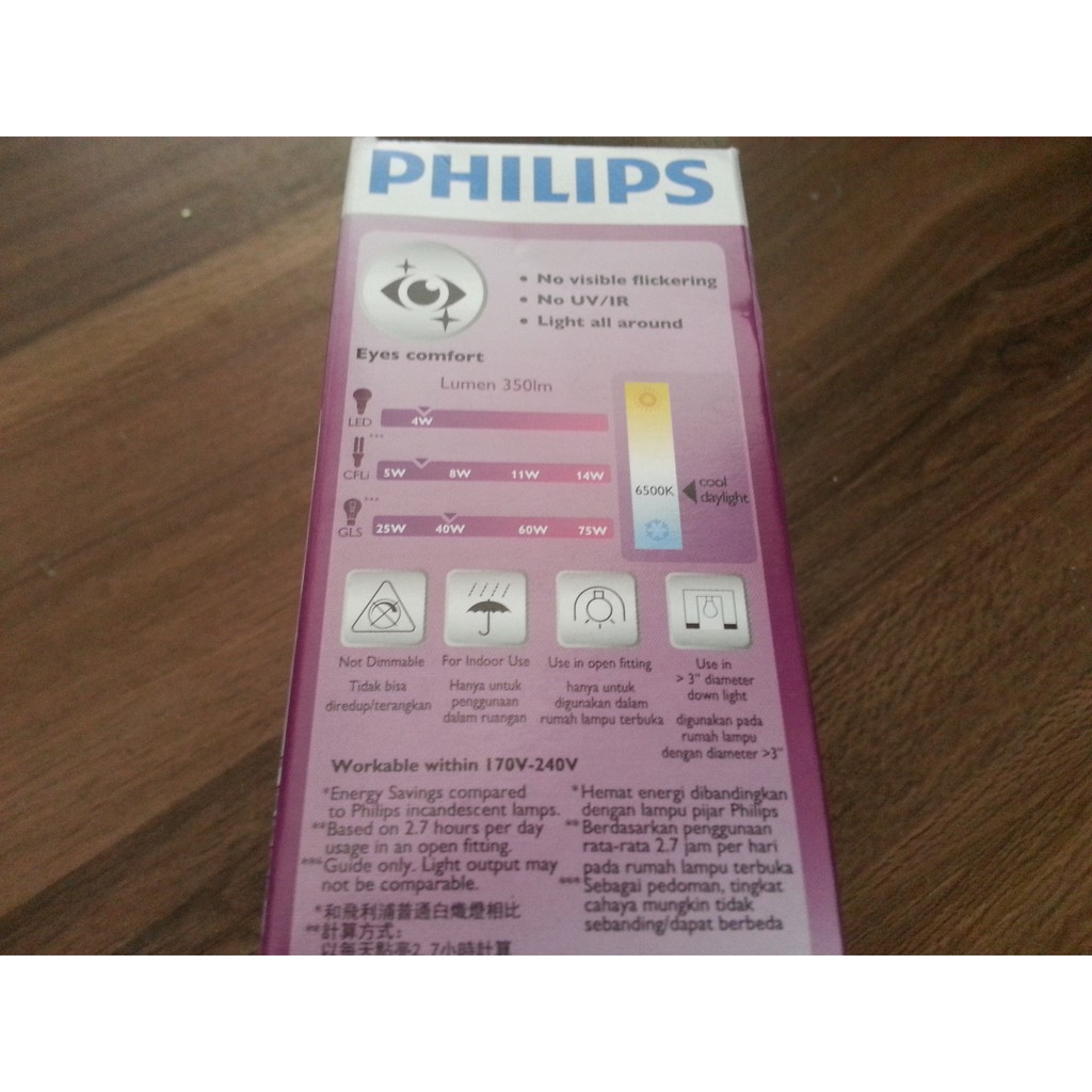 PHILIPS LED 4W Lampu hemat energi