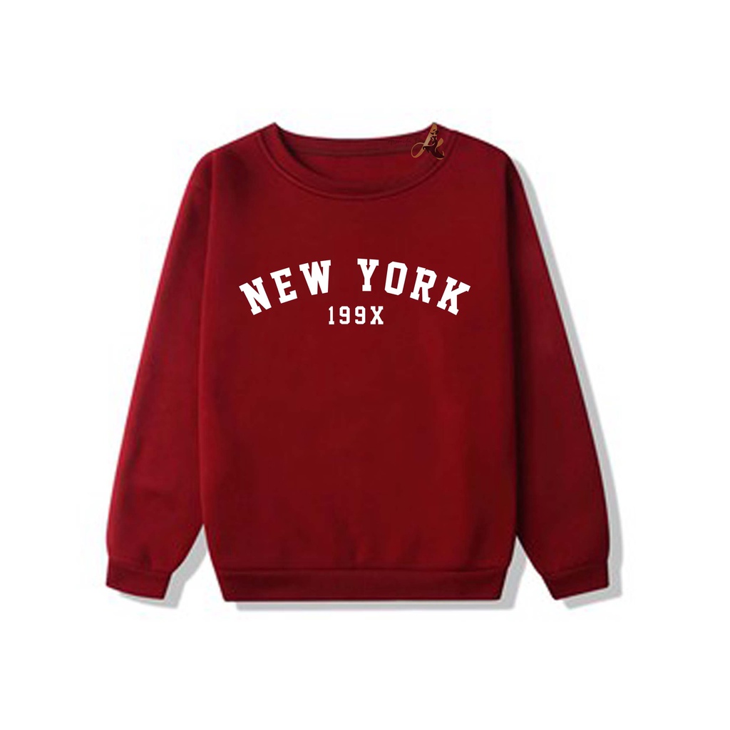 Sweater crewneck NEW YORK sweater Pria dan wanita  distro polos