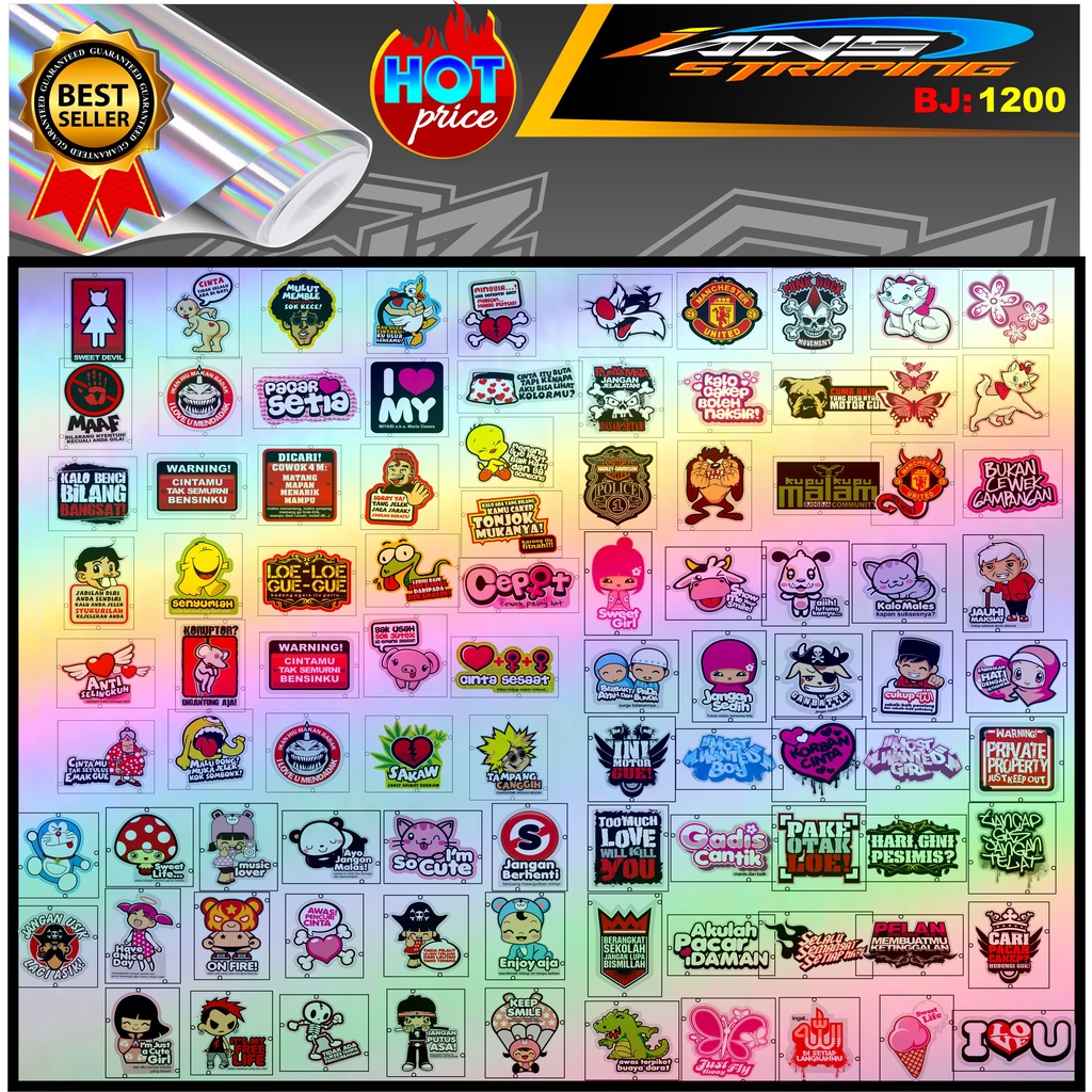 STIKER LAPTOP HOLOGRAM / STICKER HP LUCU / STICKER VARIASI KACA / STIKER ESTETIK