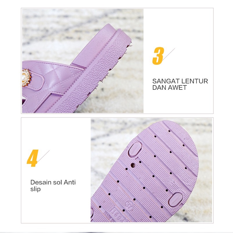 Sendal Jelly Sandal Wanita Rumahan Sandal Selop | 1604-2