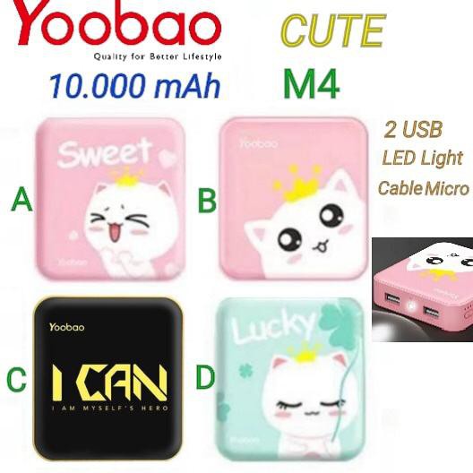 Yoobao M4 CUTE 10.000 mAh Power Bank 2 USB Powerbank Karakter Lucu