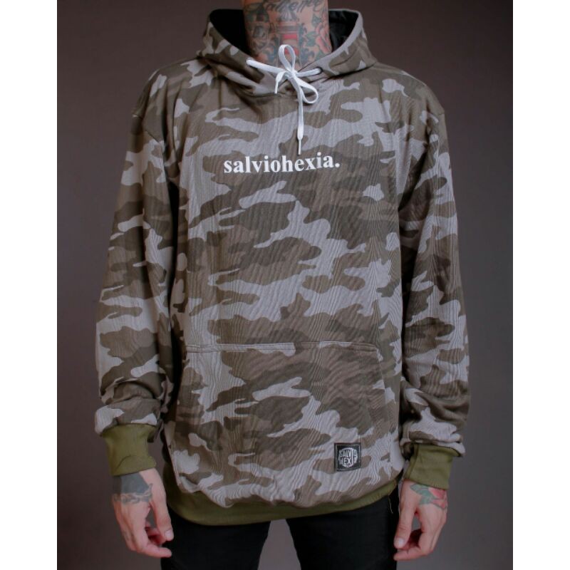 Sweater Hoodie Salviohexia Loreng Camo Jaket Pria Slvhx