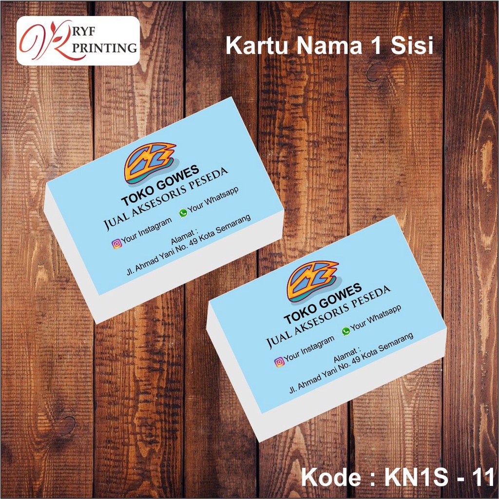 

KARTU NAMA 1 SISI