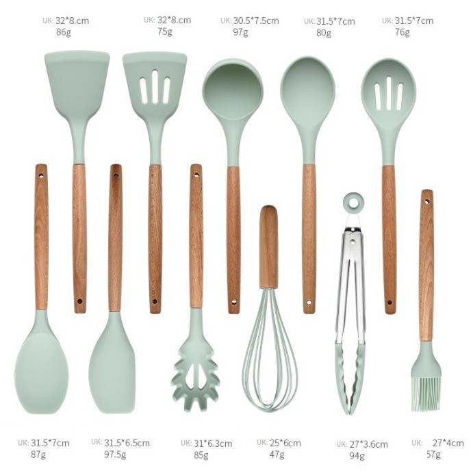 MARKAS88 Spatula Silicon 13 in 1 Spatula Set Peralatan Masak Spatula Silikon Tahan Panas