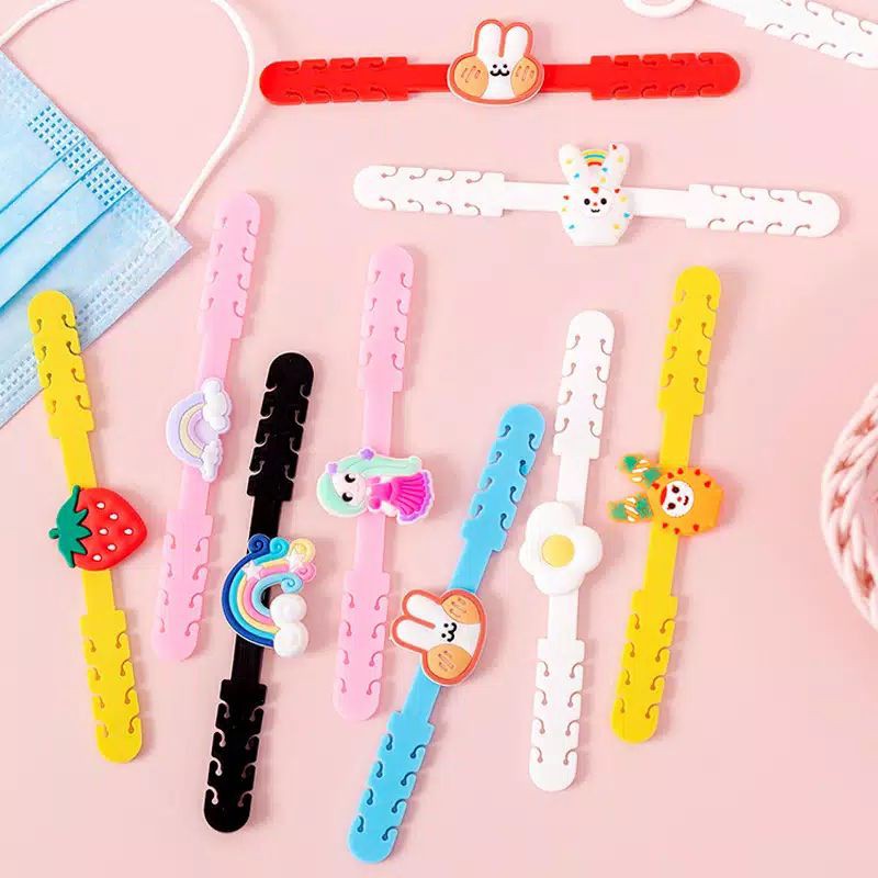 Silicone Connector Strap Import Pengait Masker Hijab Karakter Lucu