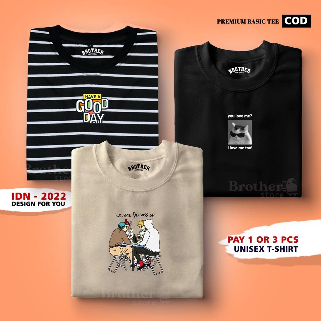 BUY 1 OR 3 PCS ( PROMO COD ) BROTHER STORE / Kaos Distro100% Catoon Combed 24s Tebal /ArticelBGOOD