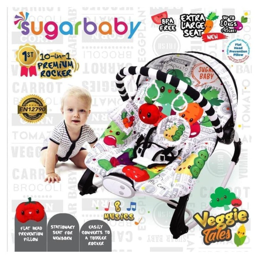 10 In 1 Sugar Baby / Mastela PREMIUM Bouncer Bayi Premium Rocker dgn Extra Large Seat P100