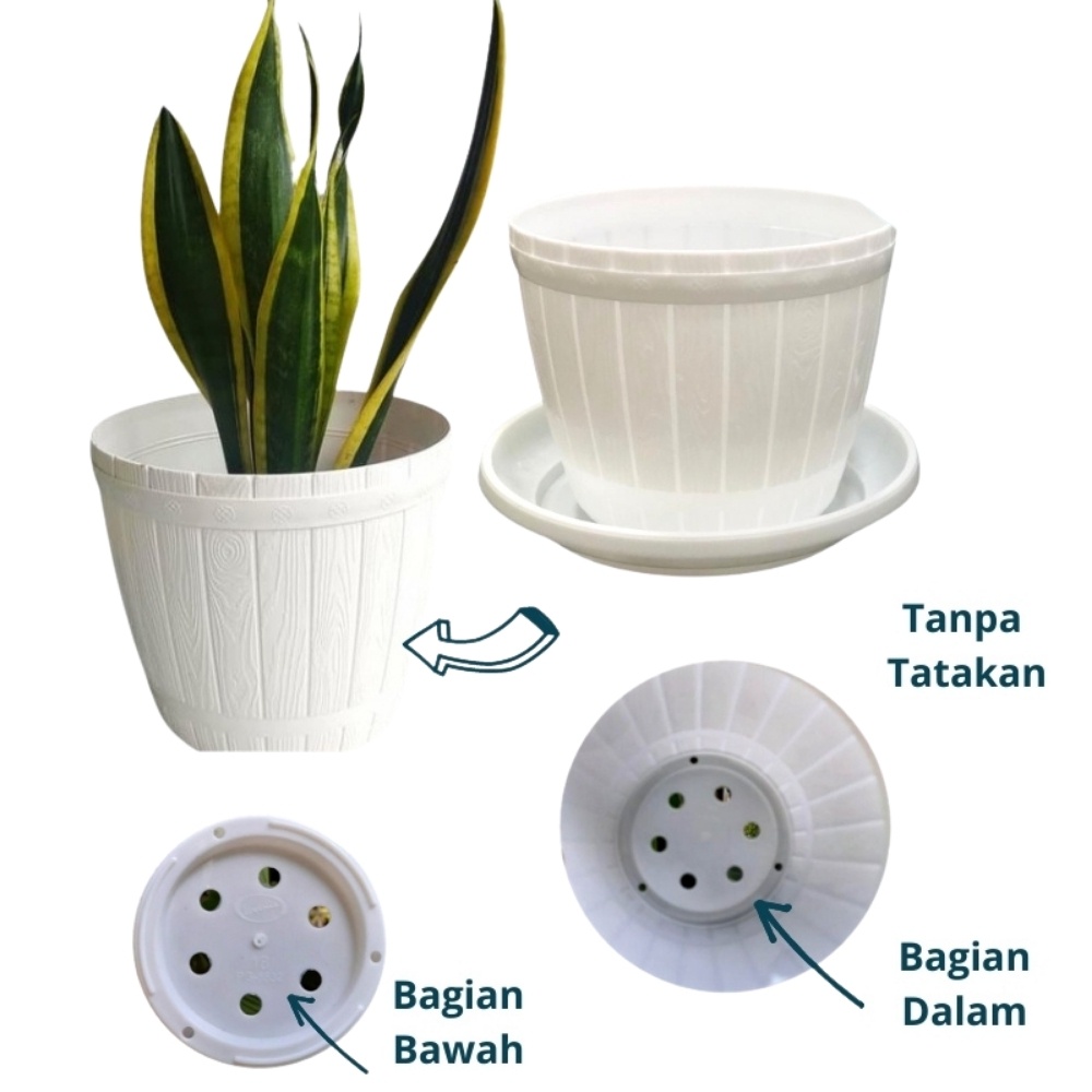 Pot Bunga Gentong Putih 22 (19cm)