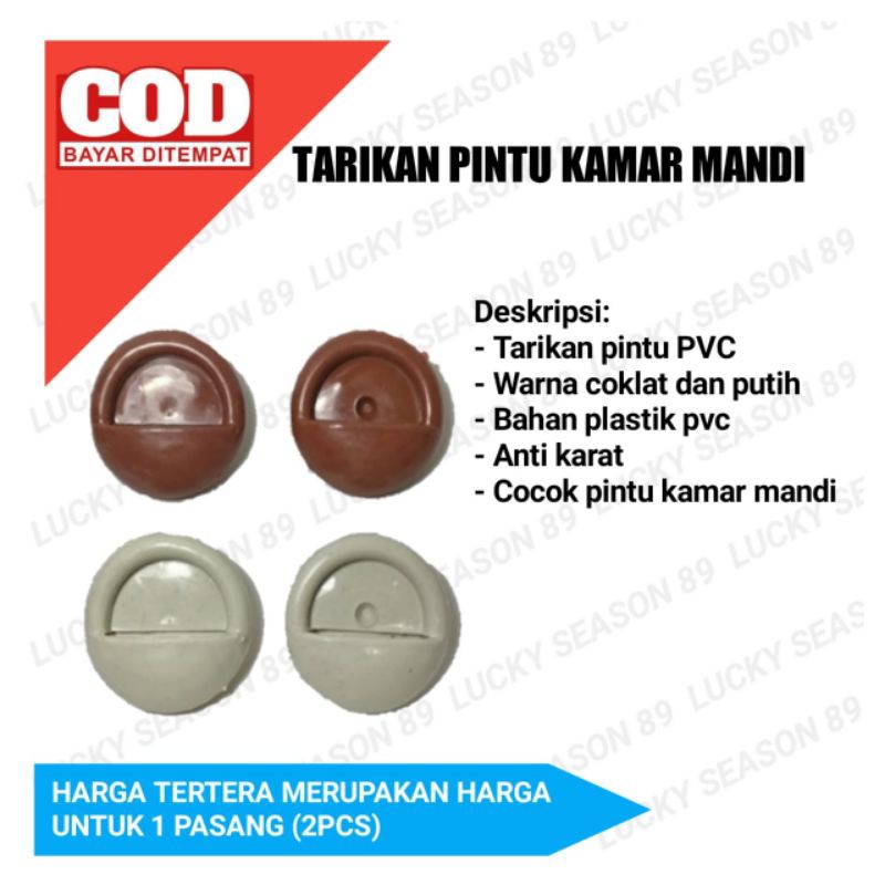 Tarikan Bulat Pvc Plastik/Handle Pintu Kamar Mandi