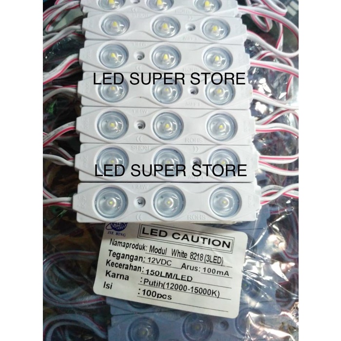 100PCS LED Module 5630 3 LED + Lensa Tipe 8218 12V/24v