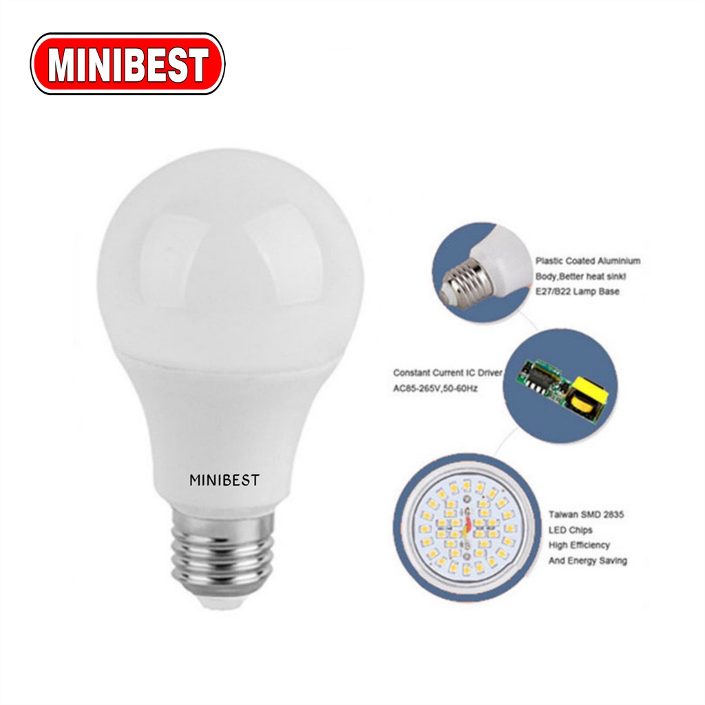 [TERLARIS] MINIBEST LAMPU BULB LED LAMPU LED PREMIER A BULB 3w, 5w , 7w , 9w, 12w ,15w, 18w, 23w