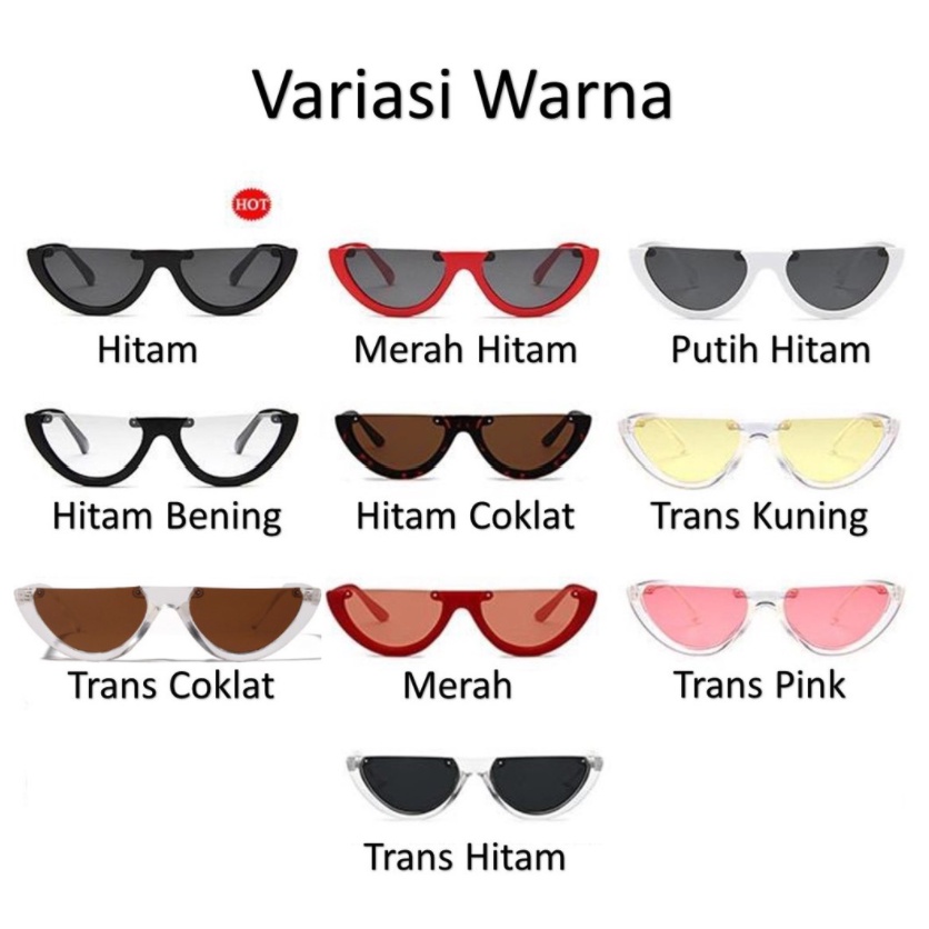 BAJ Kacamata Hitam Wanita / Pria Sunglasses Korean Fashion Oval - KC001