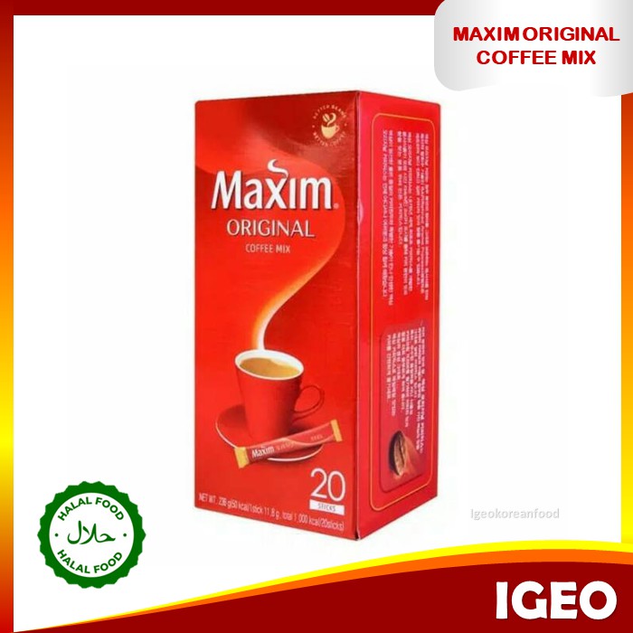 

Maxim Original Coffee Mix 20 Sachet Kopi Korea Import Halal Enak