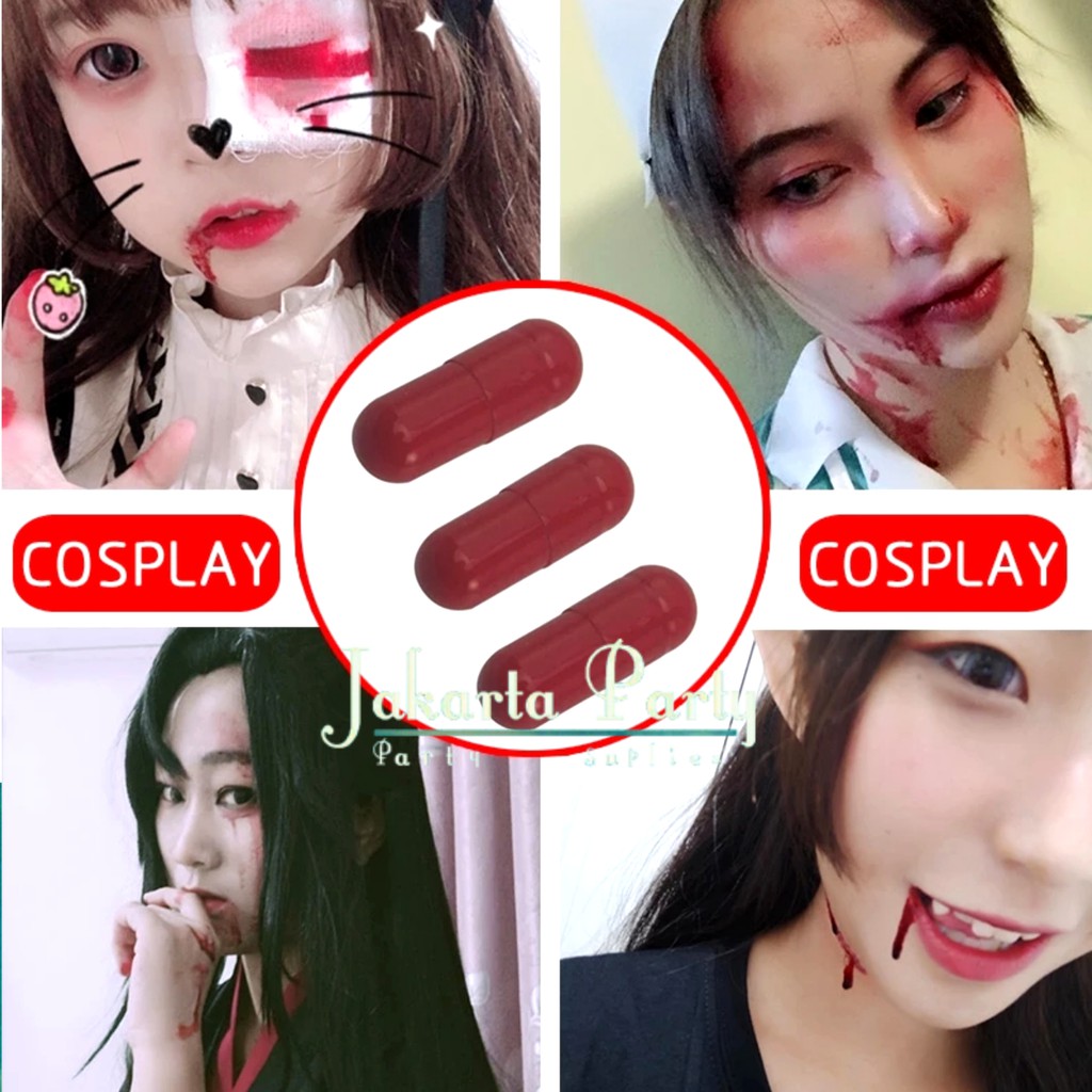 Fake Blood / darah Palsu / Prop Cosplay / Capsul blood Halloween