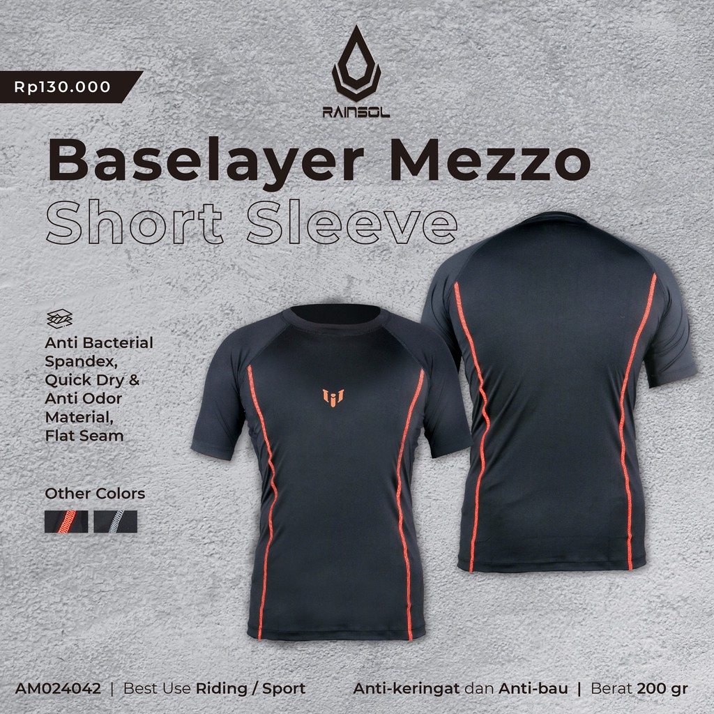 Baselayer Mezzo Short Sleeve | Baselayer Pengendara Motor | Kaos Pria