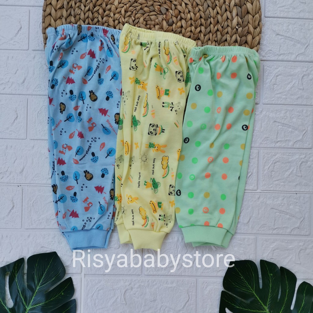 Celana panjang bayi baru lahir new born bahan katun warna | Risya collection