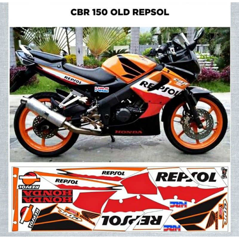 Striping lis sticker variasi motor CBR old/lama "Repsol"