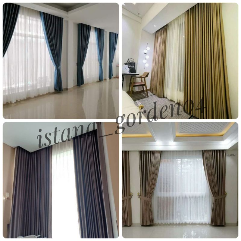 GORDEN JENDELA MINIMALIS {10 LIPATAN}. GORDEN HOTEL SUPER TEBAL TANPA CORAK. GORDEN BLACKOUT ASLI GO