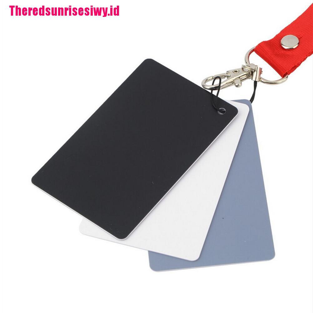 【Theredsunrisesiwy.id】3 in 1 Pocket-Size Digital White Black Grey Balance Cards 18% Gray Card Quality