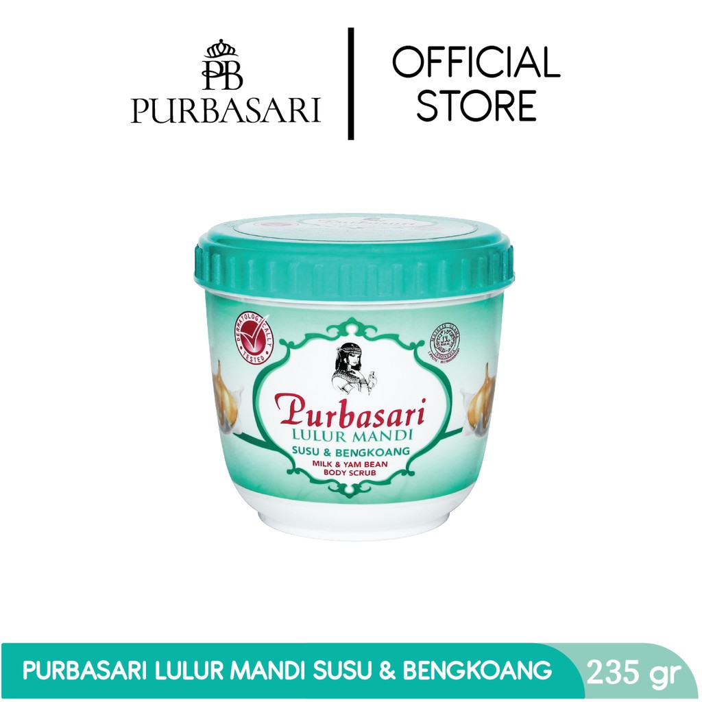 Purbasari Lulur Mandi Susu Bengkoang 235 gr Lulur Pemutih Whitening Melindungi Kulit dari Sinar Matahari