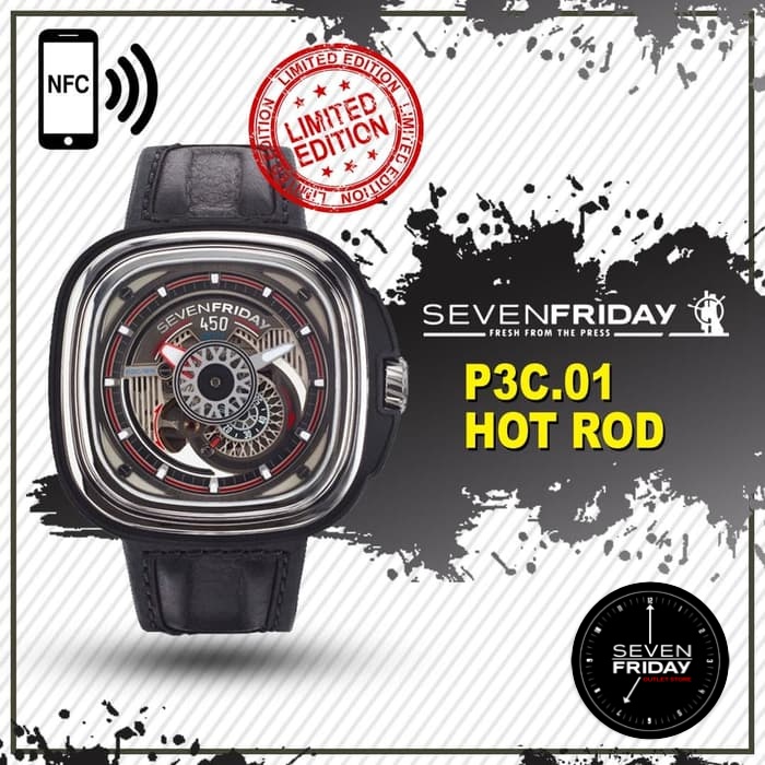 Jam Tangan Pria - Arloji Otomatis Seven Friday P3C-01 SevenFriday P3C/01 HotRod P-Series Automatic M