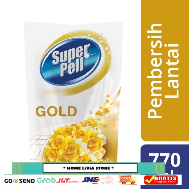 Super Pell Pembersih Lantai Gold Pouch 770 mL