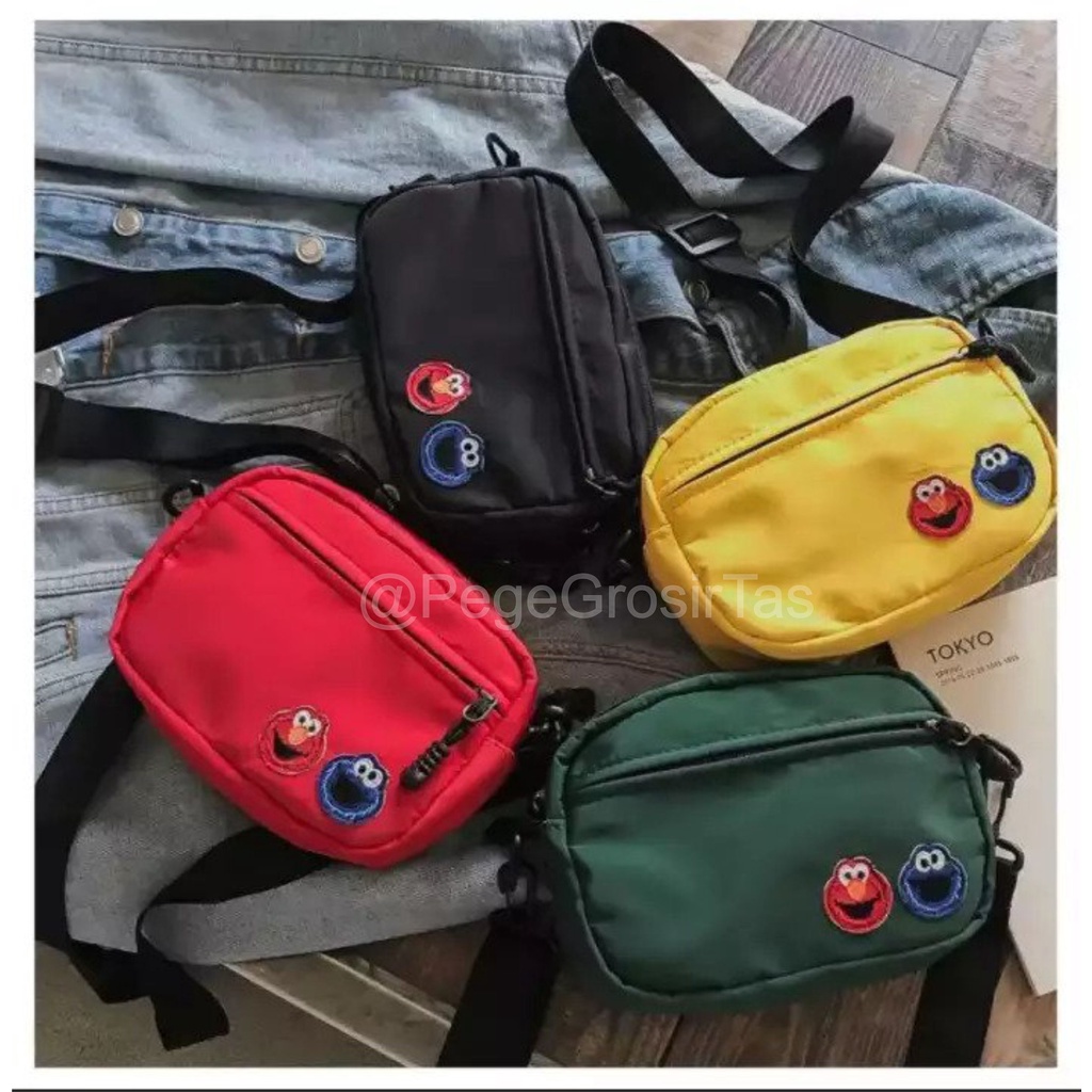 Tas Selempang Kasual Wanita Kasual Motif Sablon Elmo Slingbag Cewek Sehari Hari - PG - 8857