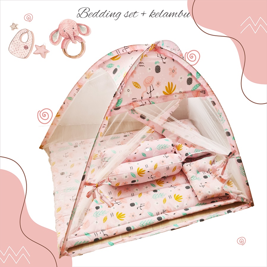 Bedding set baby kelambu katun catra / kelambu bayi set bedding baby / bed set bayi kelambu