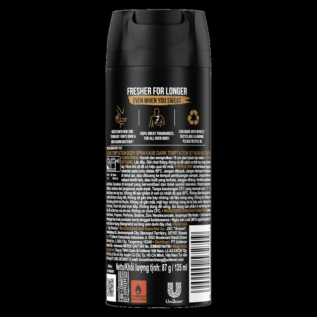 AXE DEODORANT BODY SPRAY 135ML