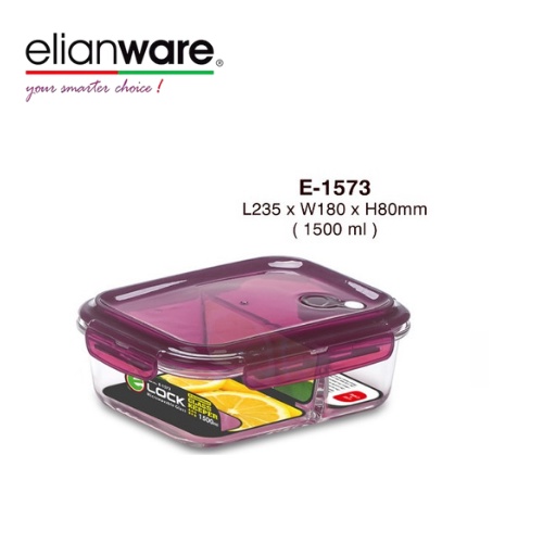 Elianware Rectangular Airtight Glasslock Keeper Multipurpose Food Storage Lunch Box 1500 ml