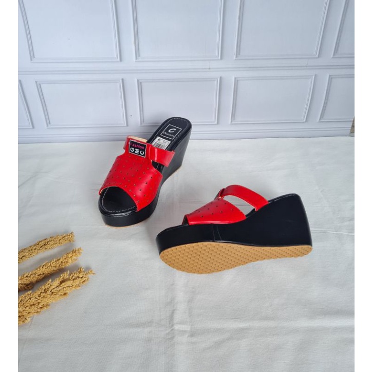 ABBUSHOES  Nn 28 wedges laser sol karet gmc fashion 7cm