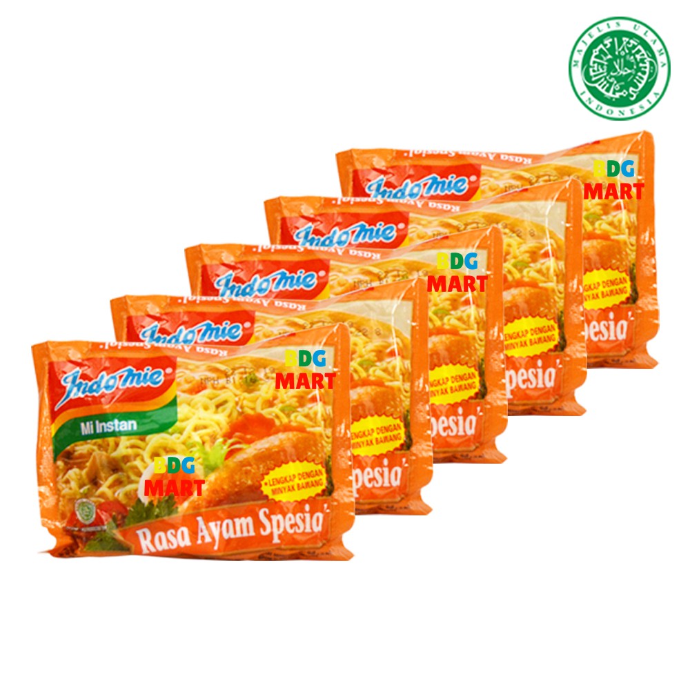 

5PCS Indomie Ayam Special Mie Instan Kuah Lengkap Dengan Minyak Bawang Halal MUI - 5pcs x 69gr