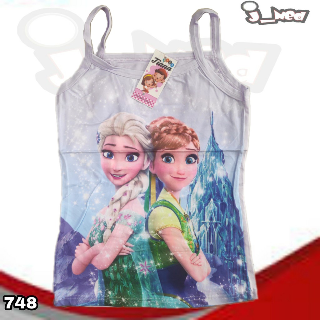 J748 | SINGLET TANKTOP TALI ANAK MOTIF FROZEN | KAOS SINGLET ANAK TANGTOP |  ART 646