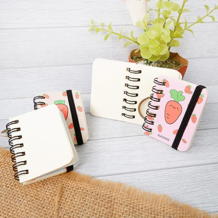 

Sale!!! Mini Carrot Keychain Spiral Plain Notes Berkualitas