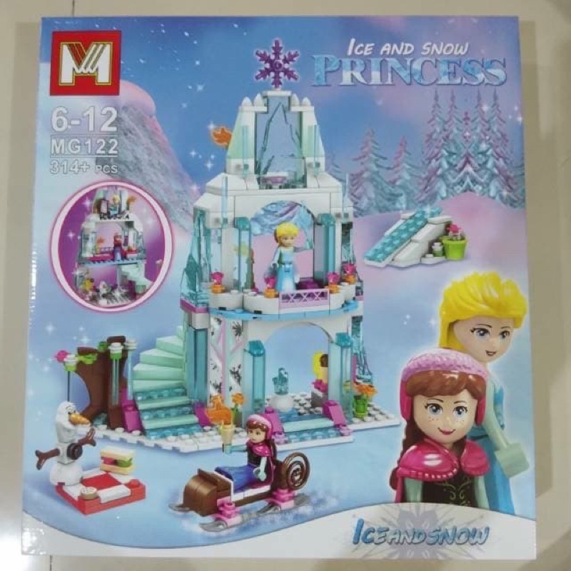 Mainan Building Blocks Set Frozen Ice And Snow Princess Castle Frozen Elsa Dan Anna Palace Building Blocks