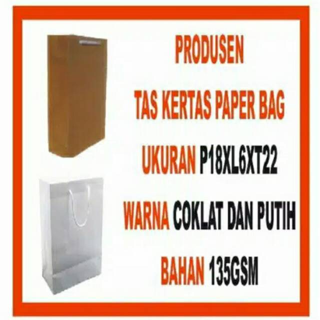 

Paperbag tas kertas coklat / tas kertas / kraft coklat