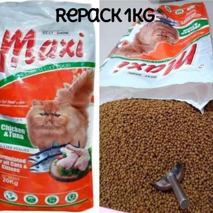 Terlengkap-Store Maxi Cat Food Repack 1Kg/Makanan Kucing Maxi Cat/Kitten 1Kg
