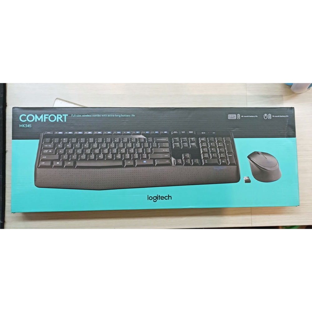 Logitech Comfort Wireless Keyboard Extended Battery - MK345 - Black