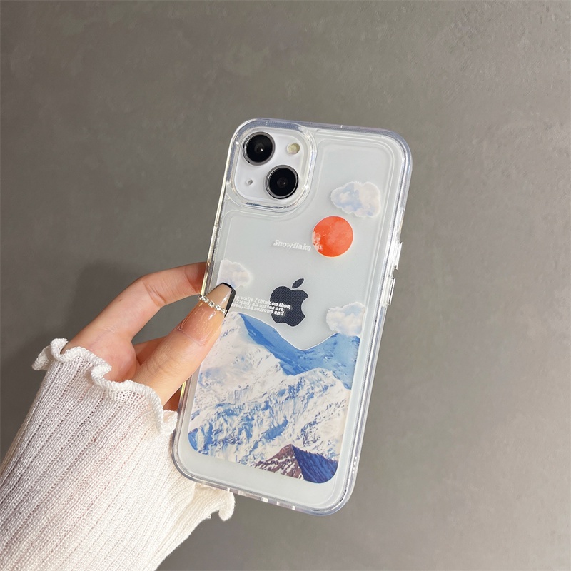 Soft Case Transparan Motif Peta Gunung Peak Untuk iphone 11 12 13 pro max x xs xr xsmax 7 8 plus