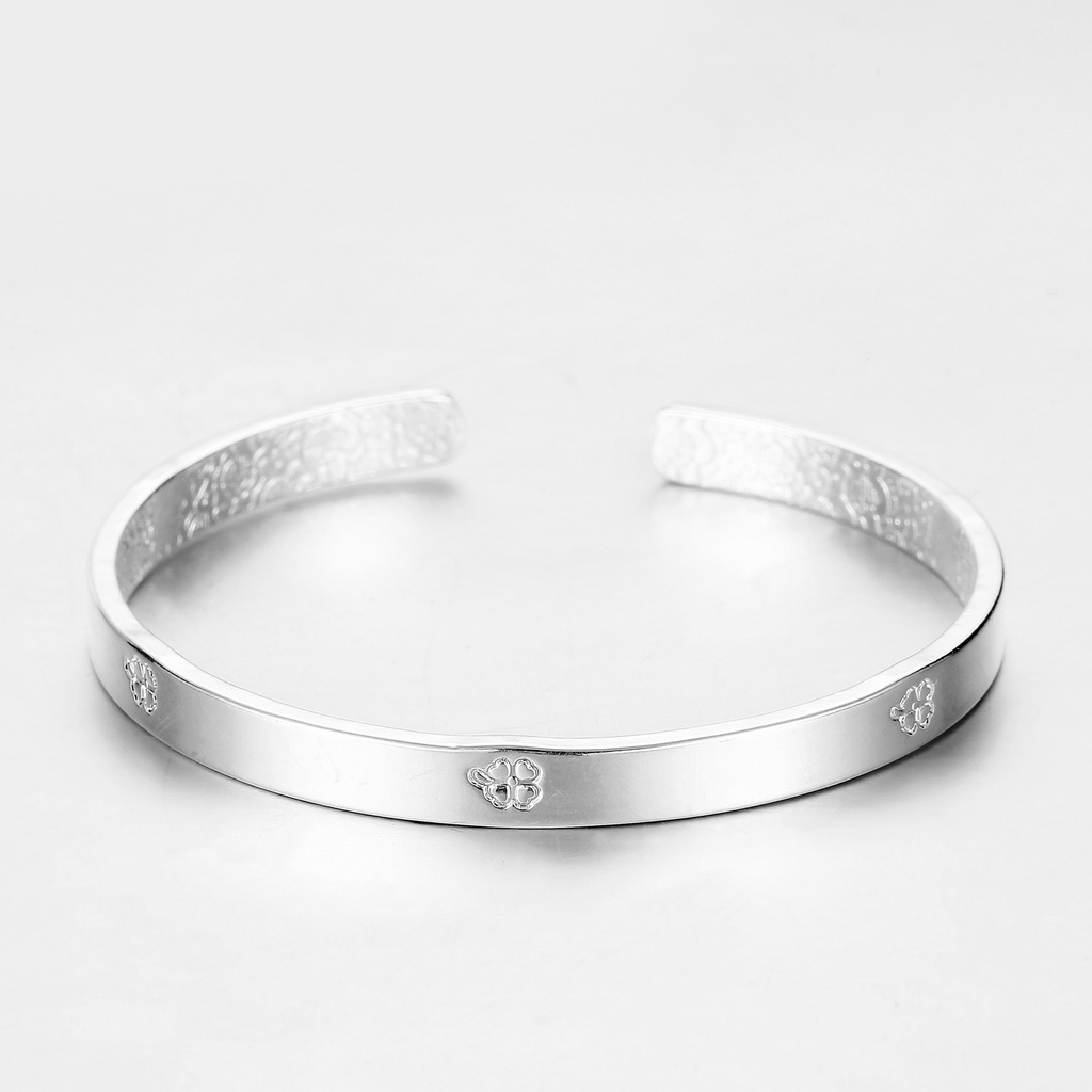 925 Perak gelang untuk wanita Perhiasan Fashion semanggi berdaun empat SZ043