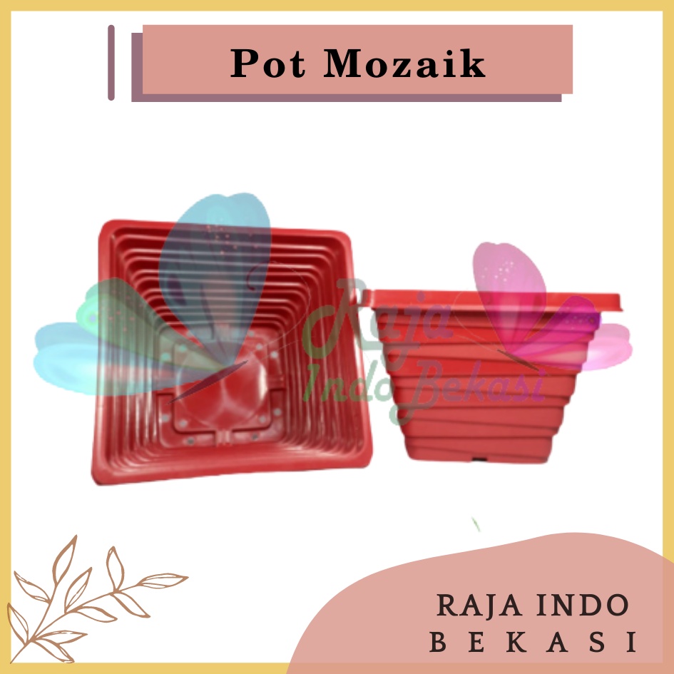 Pot Mozaik 21 Merah Bata By Garden Of Love Pot Bunga Plastik Putih Murah Mirip Pot Kenanga 21 Putih