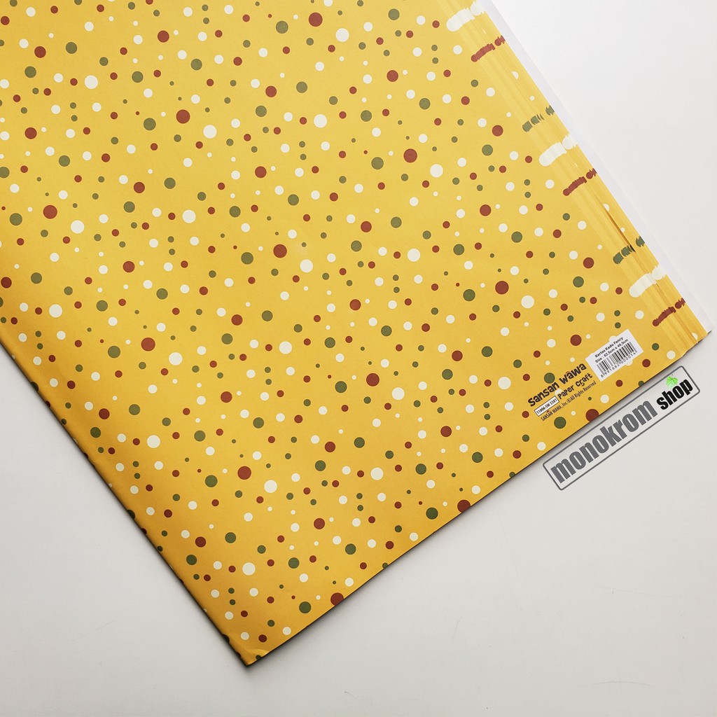 Kertas Kado Sansan Wawa Motif Polkadot Kuning - Wrapping Craft Paper