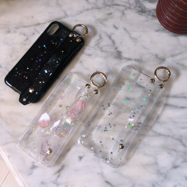 Glitter Grip Case ALL PHONE TYPES Samsung Vivo Xiaomi Oppo f11 v17 pro v11 s10 s9 s8 plus note 5 8 9